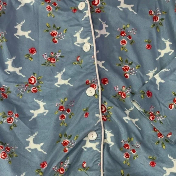SweetHoney girls Christmas pajamas set deer floral size 10 - Picture 2 of 3
